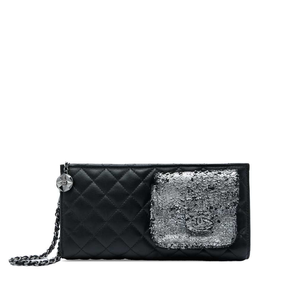 Pre-Loved Chanel Metallic and Quilted Lambskin Mineral Nights Pochette Wristlet